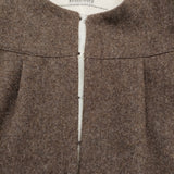 Ebonyivory 20-01-BZ-005-06-2 ウール ノーカラージャケット ブラウン レディース エボニーアイボリー【中古】5-1219T♪