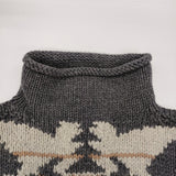 Mauro Grifoni ハイネック ウールニット サイズ16 ポンチョ チャコールグレー レディース マウログリフォーニ【中古】5-1219T♪