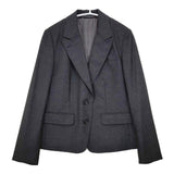 MARGARET HOWELL 578-220111 グレンチェック ウール テーラードジャケット グレー レディース マーガレットハウエル【中古】6-0105T∞