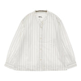 MHL. WORKWEAR STRIPE COTTON SHIRTING 595-5153500 サイズ1 定価23980円 長袖シャツ 25SS ホワイト グリーン レディース エムエイチエル【中古】5-1203M♪
