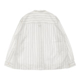 MHL. WORKWEAR STRIPE COTTON SHIRTING 595-5153500 サイズ1 定価23980円 長袖シャツ 25SS ホワイト グリーン レディース エムエイチエル【中古】5-1203M♪