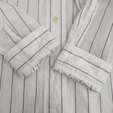 MHL. WORKWEAR STRIPE COTTON SHIRTING 595-5153500 サイズ1 定価23980円 長袖シャツ 25SS ホワイト グリーン レディース エムエイチエル【中古】5-1203M♪