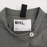MHL. WASHED COTTON POPLIN DRESS 定価35200円 バンドカラーシャツワンピ サイズ2 ワンピース 24SS グレー レディース エムエイチエル【中古】5-1203M♪