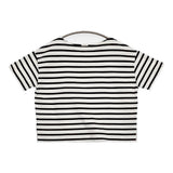 DRESSTERIOR ボートネック 085-14767 ボーダー ワイドシルエット 半袖Ｔシャツ カットソー ホワイト ブラック レディース ドレステリア【中古】6-0514S♪