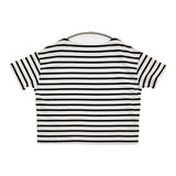 DRESSTERIOR ボートネック 085-14767 ボーダー ワイドシルエット 半袖Ｔシャツ カットソー ホワイト ブラック レディース ドレステリア【中古】6-0514S♪