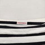 DRESSTERIOR ボートネック 085-14767 ボーダー ワイドシルエット 半袖Ｔシャツ カットソー ホワイト ブラック レディース ドレステリア【中古】6-0514S♪