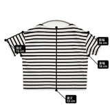 DRESSTERIOR ボートネック 085-14767 ボーダー ワイドシルエット 半袖Ｔシャツ カットソー ホワイト ブラック レディース ドレステリア【中古】6-0514S♪