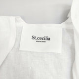 St. cecilia リネン ガウン 日本製 無地 その他ジャケット・コート ホワイト レディース セントセシリア【中古】6-0322M◎