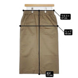 atelier naruse cotton long tight skirt 定価19250円 na-06024 ロングスカート カーキ レディース アトリエナルセ【中古】6-0420M∞