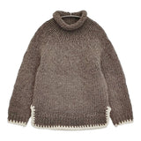 nest Robe ペルーウールボトルネックプルオーバー 01184-1053 セーター ニット ブラウン ホワイト レディース ネストローブ【中古】5-1226T♪