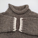 nest Robe ペルーウールボトルネックプルオーバー 01184-1053 セーター ニット ブラウン ホワイト レディース ネストローブ【中古】5-1226T♪