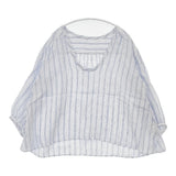 nest Robe 01131-1017 リネン ストライプ チュニック プルオーバー ブラウス ブラウス シャツ ホワイト ブルー レディース ネストローブ【中古】6-0421M△
