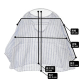 nest Robe 01131-1017 リネン ストライプ チュニック プルオーバー ブラウス ブラウス シャツ ホワイト ブルー レディース ネストローブ【中古】6-0421M△