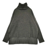 Midi-umi サイドスリット タートルネック セーター ニット グレー レディース ミディウミ【中古】6-0121T∞