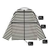 OUTIL TRICOT HABAS ボーダー ウールアクリル フランス製 サイズ0 長袖Ｔシャツ カットソー ロンＴ ホワイト ブラック レディース ウティ【中古】6-0224T♪
