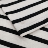 OUTIL TRICOT HABAS ボーダー ウールアクリル フランス製 サイズ0 長袖Ｔシャツ カットソー ロンＴ ホワイト ブラック レディース ウティ【中古】6-0224T♪