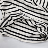 OUTIL TRICOT HABAS ボーダー ウールアクリル フランス製 サイズ0 長袖Ｔシャツ カットソー ロンＴ ホワイト ブラック レディース ウティ【中古】6-0224T♪