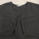 homspun ライトオンスシャンブレープルオーバーワンピース 252-1645 定価31900円 Vネック ワンピース ブラック レディース ホームスパン【中古】5-1203M♪