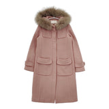 PROPORTION BODY DRESSING Wモッサフードファーコート 121-9252003 サイズ1 コート ピンク レディース プロポーションボディ ドレッシング【中古】5-1219A△