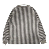 nanamica SUHF847 コットンアクリル ストライプ サイズXS 長袖Ｔシャツ カットソー ロンＴ グレー レディース ナナミカ【中古】6-0305M∞