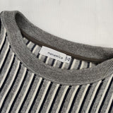 nanamica SUHF847 コットンアクリル ストライプ サイズXS 長袖Ｔシャツ カットソー ロンＴ グレー レディース ナナミカ【中古】6-0305M∞