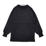 Guernsey Woollens ガンジーセーター イギリス製 ウール セーター ニット ブラック メンズ ガンジーウーレンズ【中古】6-0114T∞
