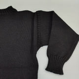 Guernsey Woollens ガンジーセーター イギリス製 ウール セーター ニット ブラック メンズ ガンジーウーレンズ【中古】6-0114T∞