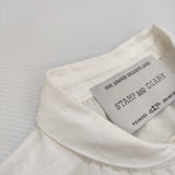 STAMP AND DIARY リネン くるみボタン 丸襟 SDH82LS416 ブラウス シャツ ホワイト レディース スタンプ アンド ダイアリー【中古】6-0311M♪