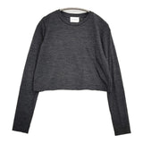 UNITED ARROWS Wショートカットソー 定価16500円 ウール 長袖Ｔシャツ ロンＴ チャコールグレー レディース ユナイテッドアローズ【中古】6-0311M♪