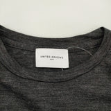 UNITED ARROWS Wショートカットソー 定価16500円 ウール 長袖Ｔシャツ ロンＴ チャコールグレー レディース ユナイテッドアローズ【中古】6-0311M♪