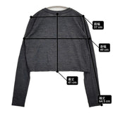 UNITED ARROWS Wショートカットソー 定価16500円 ウール 長袖Ｔシャツ ロンＴ チャコールグレー レディース ユナイテッドアローズ【中古】6-0311M♪