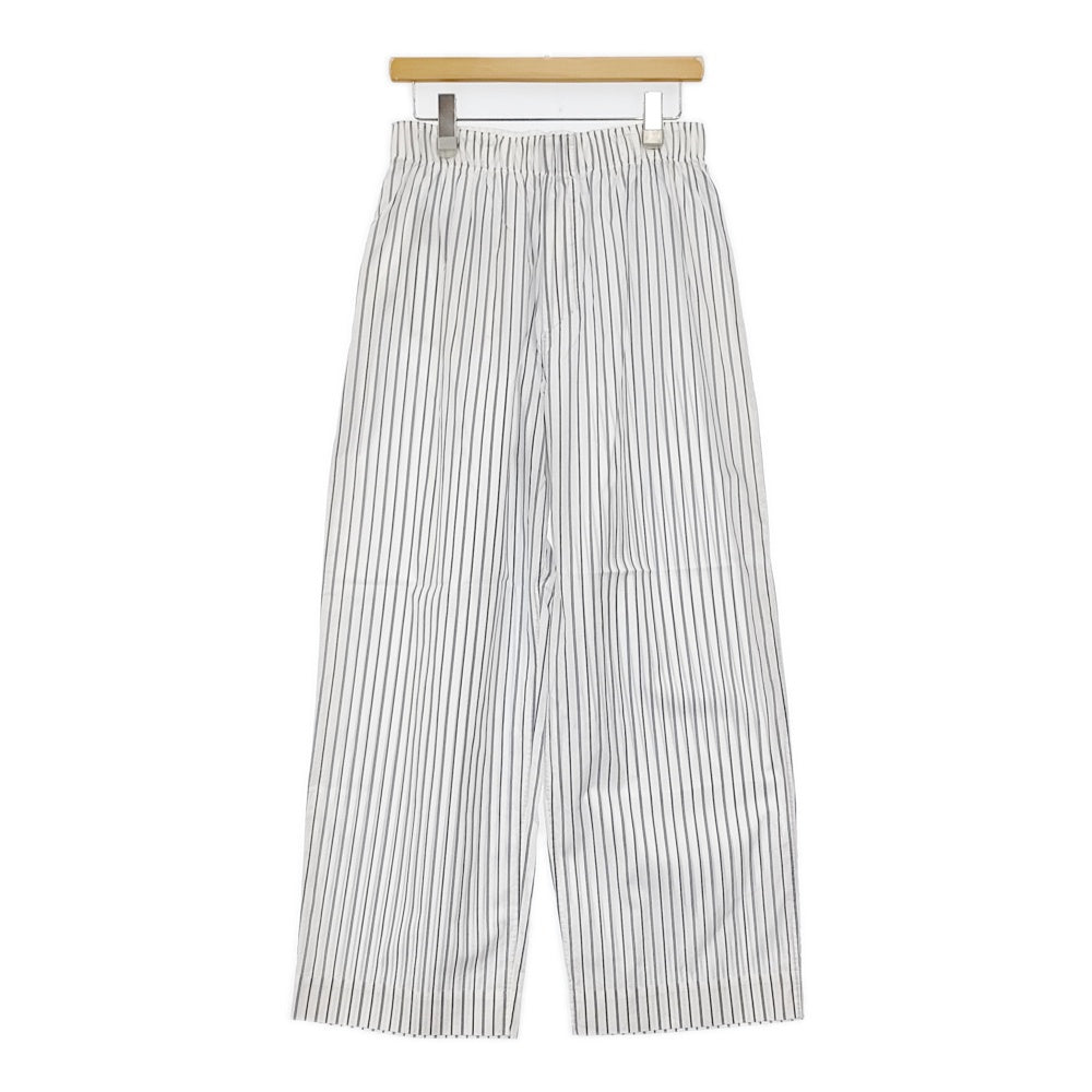 MARGARET HOWELL TICKING STRIPE PJ TROUSERS 定価36300円 ストライプ パンツ 25SS ホワイト ブルー レディース マーガレットハウエル【中古】5-1203M♪ MARGARET HOWELL TICKING STRIPE PJ TROUSERS 定価36300円 ストライプ