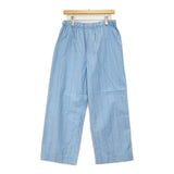 MARGARET HOWELL 新品 WIDE STRIPE COTTON LINEN 589-5142002 定価36300円 パンツ 25SS ライトブルー レディース マーガレットハウエル【中古】5-1203M♪