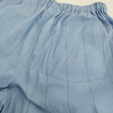 MARGARET HOWELL 新品 WIDE STRIPE COTTON LINEN 589-5142002 定価36300円 パンツ 25SS ライトブルー レディース マーガレットハウエル【中古】5-1203M♪