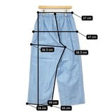 MARGARET HOWELL 新品 WIDE STRIPE COTTON LINEN 589-5142002 定価36300円 パンツ 25SS ライトブルー レディース マーガレットハウエル【中古】5-1203M♪