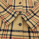 YORKLAND チェック ウール サイズ9AR 12902-02097 ステンカラーコート ベージュ レディース ヨークランド【中古】5-1219T♪