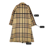 YORKLAND チェック ウール サイズ9AR 12902-02097 ステンカラーコート ベージュ レディース ヨークランド【中古】5-1219T♪