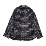 leur logette 未使用 ツイードジャケット Tweed 定価198000円 サイズ2 02382 ノーカラージャケット ブラック シルバー レディース ルール ロジェット/ルル ロジェッタ【中古】5-1203T♪