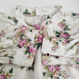 leur logette 未使用 3ET DEMI別注 Flower dress フラワードレス キャズエドゥミ 花柄 定価86900円 ワンピース オフホワイト レディース ルール ロジェット/ルル ロジェッタ【中古】5-1203M♪