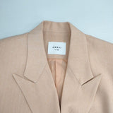 AMERI/STUDIOUS 別注 HERRINGBONE LONG JACKET VEST ヘリンボーン ロング ベスト ピンク レディース アメリ/ステュディオス【中古】6-0420M∞
