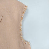 AMERI/STUDIOUS 別注 HERRINGBONE LONG JACKET VEST ヘリンボーン ロング ベスト ピンク レディース アメリ/ステュディオス【中古】6-0420M∞