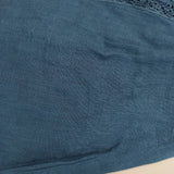 cardo fabrica レース×リネン刺繍 ヨークギャザーサックドレス ベルト付き インド製 ワンピース ブルー レディース カルドファブリカ【中古】6-0420M∞
