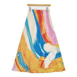 AMERI ヘイリーウェーブアートスカート HAILEY WAVE ART SKIRT 01210940080 ロングスカート マルチカラー レディース アメリ【中古】6-0305M∞