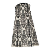 Ameri VINTAGE DAMASK EMBROIDERY LINEN DRESS 01210561051 サイズM ノースリーブ ワンピース アイボリー ブラック レディース アメリヴィンテージ【中古】5-1203S♪