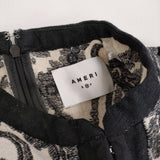 Ameri VINTAGE DAMASK EMBROIDERY LINEN DRESS 01210561051 サイズM ノースリーブ ワンピース アイボリー ブラック レディース アメリヴィンテージ【中古】5-1203S♪