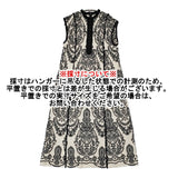 Ameri VINTAGE DAMASK EMBROIDERY LINEN DRESS 01210561051 サイズM ノースリーブ ワンピース アイボリー ブラック レディース アメリヴィンテージ【中古】5-1203S♪