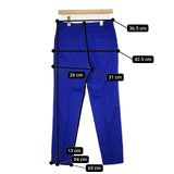 UNITED ARROWS W/PU SAXONY スリムパンツ ウールスラックス パンツ ブルー レディース ユナイテッドアローズ【中古】6-0122T∞