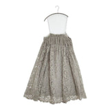 AMERI MEDI ADJUST SHELLY GATHER DRESS 02410590900 チュール 刺繍 ワンピース グレー レディース アメリ【中古】6-0305M∞