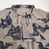 AMERI UNDRESSED UND CALLA FLOCKY DRESS 02220560640 サイズM 定価24200円 袖シアー ワンピース パープル レディース アメリ【中古】5-1203M♪