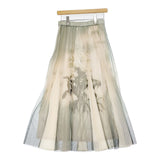 Ameri VINTAGE SAYO NAGASE SPRING EVENING COLLAB SKIRT 永瀬沙世 ロングスカート グリーン ベージュ レディース アメリヴィンテージ【中古】5-1203M♪